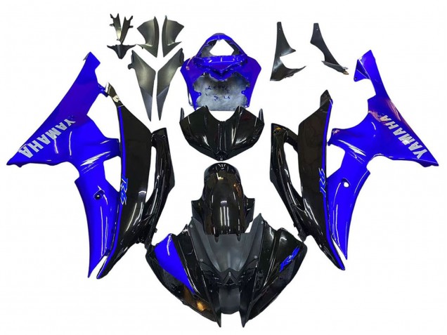 2008-2016 Yamaha YZF 600 R6 Motorcycle Fairings - Blue Glossy Black UK