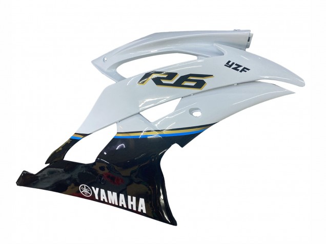 2008-2016 Yamaha YZF 600 R6 Motorcycle Fairing - White Blue Glossy Black UK