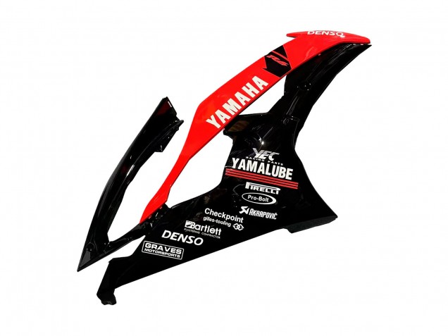 2008-2016 Yamaha YZF 600 R6 Motorcycle Fairings - Red Glossy Black DENSO Yamalube 21 UK