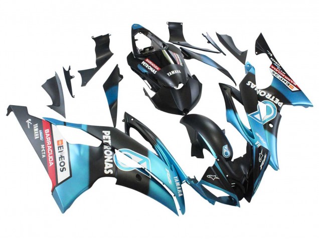 2008-2016 Yamaha YZF 600 R6 Motorcycle Fairings - Light Blue Matte Black Petronas ENEOS UK