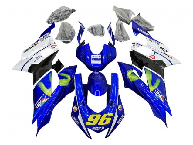 2017-2023 Yamaha YZF 600 R6 Motorcycle Fairings - White Blue Black Green MoviStar Semakin Didepan UK