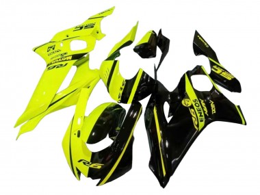 Best 2017-2023 Yamaha YZF 600 R6 Motorcycle Fairings - Neon Yellow Glossy Black Split UK