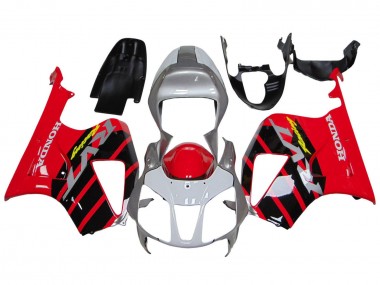 Best 2000-2006 Honda VTR1000 Motorcycle Fairings - Silver Red Black Stripe Racing UK