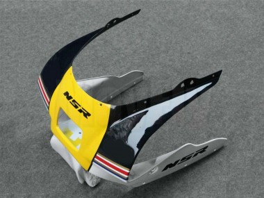 Best 1988-1989 Honda NSR250R Motorcycle Fairings - White Yellow Gold Glossy Black UK