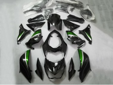 Best 2013-2018 Kawasaki Z800 Motorcycle Fairings - Glossy Black Green Silver UK