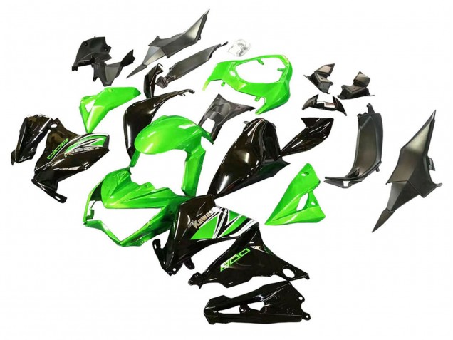 2013-2018 Kawasaki Z800 Motorcycle Fairings - Green Glossy Black UK