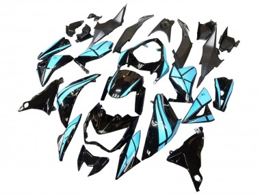 Best 2013-2018 Kawasaki Z800 Motorcycle Fairings - Light Blue Glossy Black UK