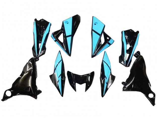 2013-2018 Kawasaki Z800 Motorcycle Fairings - Light Blue Glossy Black UK
