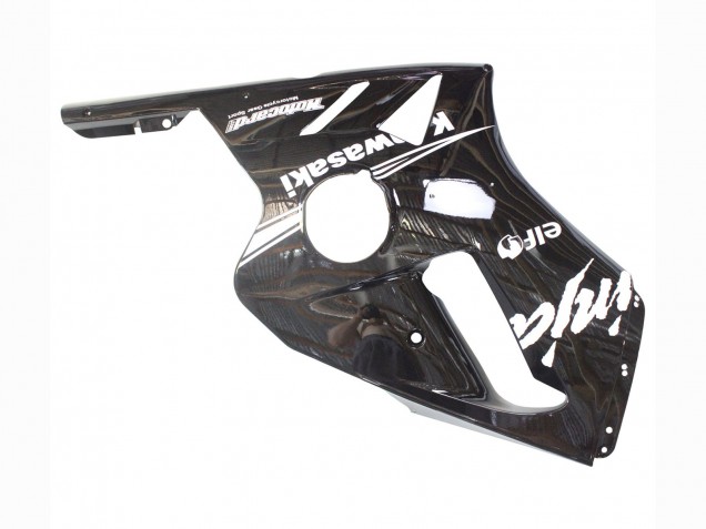 2000-2001 Kawasaki ZX12R Motorcycle Fairings - Glossy Black White Elf Snow UK