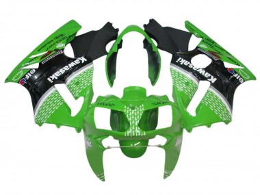 Best 2002-2006 Kawasaki ZX12R Motorcycle Fairings - Green Black White UK