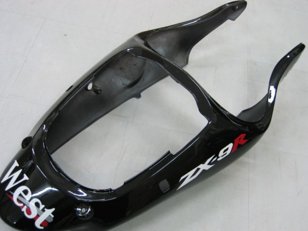 2000-2001 Kawasaki ZX9R Motorcycle Fairings - Glossy Black White West UK