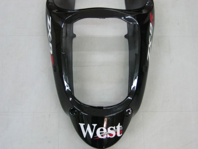 2000-2001 Kawasaki ZX9R Motorcycle Fairings - Glossy Black White West UK