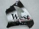 2000-2001 Kawasaki ZX9R Motorcycle Fairings - Glossy Black White West UK