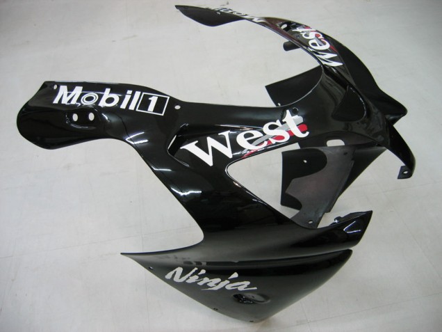 2000-2001 Kawasaki ZX9R Motorcycle Fairings - Glossy Black White West UK