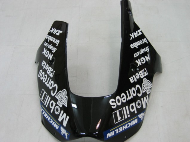 2000-2001 Kawasaki ZX9R Motorcycle Fairings - Glossy Black White West UK
