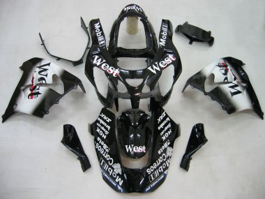 Best 2000-2001 Kawasaki ZX9R Motorcycle Fairings - Glossy Black White West UK