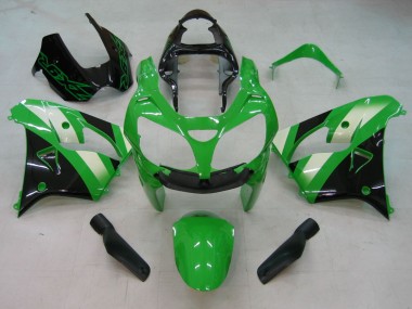Best 2000-2001 Kawasaki ZX9R Motorcycle Fairings - Green Silver Black UK