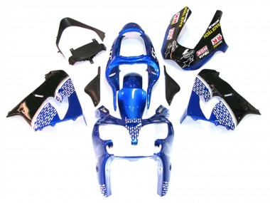 Best 2000-2001 Kawasaki ZX9R Motorcycle Fairings - Blue White Black UK