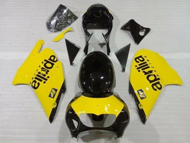 Best 1999-2004 Aprilia RS250 Motorcycle Fairings - Yellow Glossy Black UK