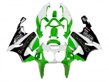 Best 1996-2003 Kawasaki ZX7R Motorcycle Fairings - White Green Black Gold Silkolene Dunlop UK