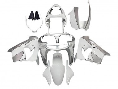 Best 2000-2001 Kawasaki ZX9R Motorcycle Fairings - White Silver UK