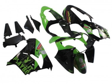 Best 2002-2003 Kawasaki ZX9R Motorcycle Fairings - Green Black Playboy UK