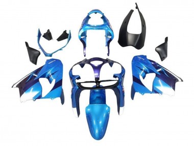 Best 2002-2003 Kawasaki ZX9R Motorcycle Fairings - Blue White Black UK