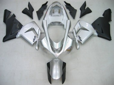 Best 2004-2005 Kawasaki ZX10R Motorcycle Fairings - Glossy Silver Matte Black UK