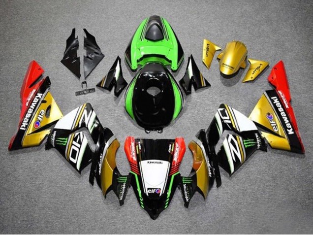 2004-2005 Kawasaki ZX10R Motorcycle Fairings - Gold Black Green White Red UK