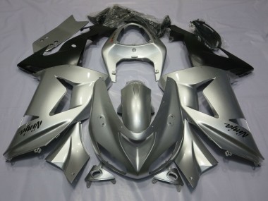 Best 2006-2007 Kawasaki ZX10R Motorcycle Fairings - Silver Matte Black UK
