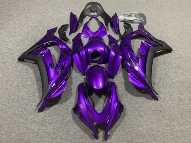 Best 2011-2015 Kawasaki ZX10R Motorcycle Fairings - Purple Matte Black UK
