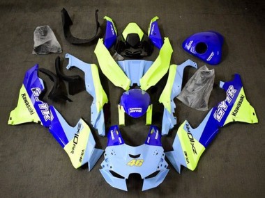 Best 2021-2025 Kawasaki ZX10R Motorcycle Fairings - Blue Yellow GYTR 46 UK