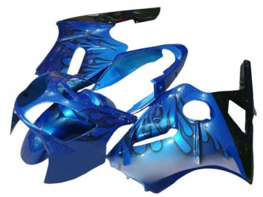 Best 2000-2001 Kawasaki ZX12R Motorcycle Fairings - Blue Black Flame UK