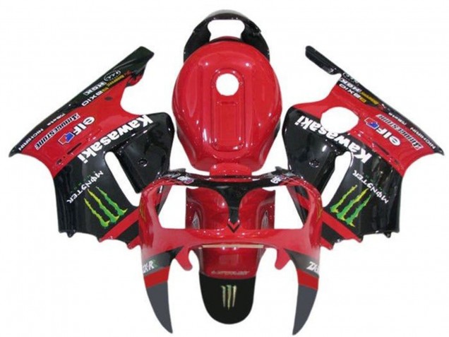 2000-2001 Kawasaki ZX12R Motorcycle Fairings - Red Black Green Monster UK