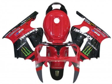 Best 2002-2006 Kawasaki ZX12R Motorcycle Fairings - Red Black Green Elf Monster UK