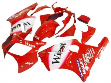 Best 2002-2006 Kawasaki ZX12R Motorcycle Fairings - Red White West UK
