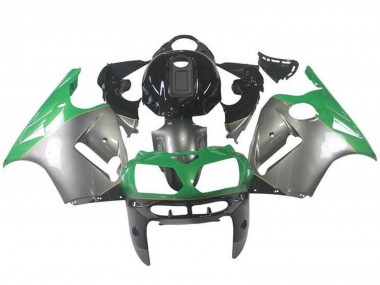 Best 2002-2006 Kawasaki ZX12R Motorcycle Fairings - Silver Green Black UK