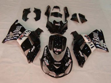 Best 2006-2011 Kawasaki ZX14R ZZR1400 Motorcycle Fairings - Glossy Black White West UK