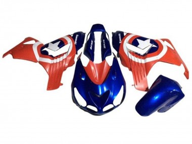 Best 2006-2011 Kawasaki ZX14R ZZR1400 Motorcycle Fairings - Blue Red White Star Captain America UK