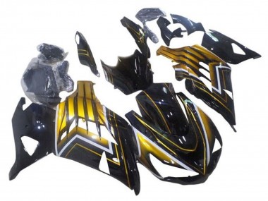 Best 2012-2024 Kawasaki ZX14R ZZR1400 Motorcycle Fairings - Glossy Black Gold Stripe UK
