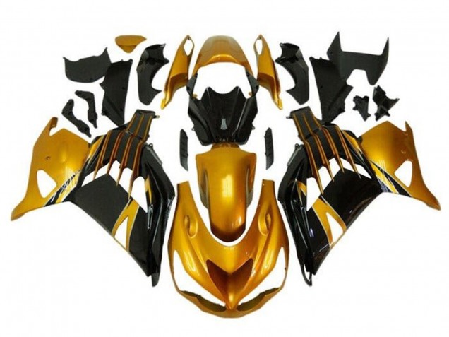 2012-2024 Kawasaki ZX14R ZZR1400 Motorcycle Fairings - Gold Glossy Black UK