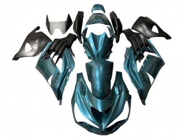 Best 2012-2024 Kawasaki ZX14R ZZR1400 Motorcycle Fairings - Metallic Teal Blue UK