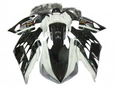 Best 2012-2024 Kawasaki ZX14R ZZR1400 Motorcycle Fairings - White Black UK