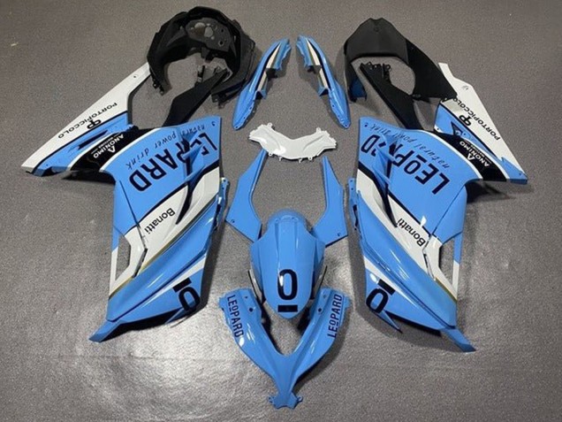 2013-2017 Kawasaki EX300 Motorcycle Fairings - White Blue Black Leopard UK