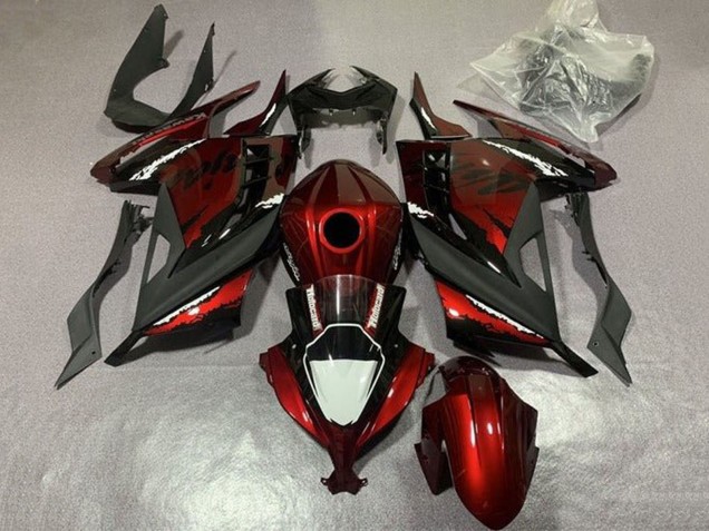 2013-2017 Kawasaki EX300 Motorcycle Fairings - Red Black White UK