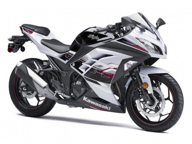 2013-2017 Kawasaki EX300 Motorcycle Fairings - White Black Red Accents UK