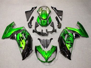 Best 2012-2016 Kawasaki Ninja 650 EX650 Motorcycle Fairings - Green Glossy Black UK