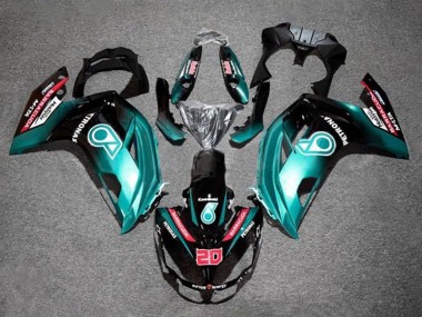 Best 2012-2016 Kawasaki Ninja 650 EX650 Motorcycle Fairings - Blue Glossy Black Petronas UK