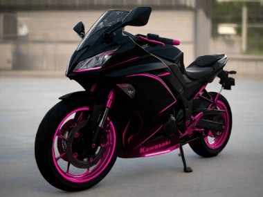 Best 2017-2019 Kawasaki Ninja 650 EX650 Motorcycle Fairings - Glossy Black Pink Stripe UK