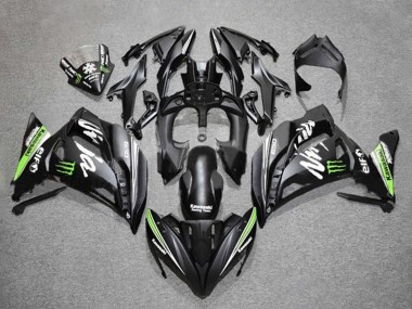 Best 2017-2019 Kawasaki Ninja 650 EX650 Motorcycle Fairings - Matte Black Green White Monster UK
